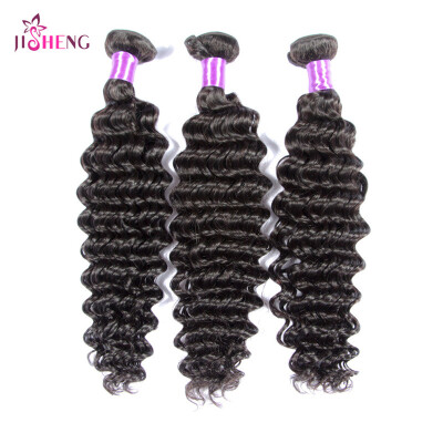 

Peruvian Hair Deep Wave Bundles Curly Virgin Hair 3 Bundles Natural Color 7A Grade 100gpiece