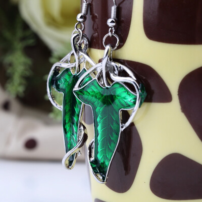 

Lord of The Rings Green Leaf Elven Pin Brooch Pendant Earrings