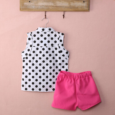 

Summer Girls Baby Kids Polka Dot Shirt Tops & Pink Pants Shorts Outfit 1-6Years