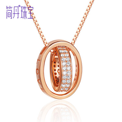 

Jane Dan GD 925 silver crystal necklace ladies short clavicle chain pendants Japan and South Korea fashion jewelry happiness password rose gold and silver version