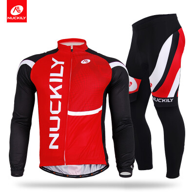 

NUCKILY Men's Spring/Autumn cycling suit long sleeve full length riding apparel