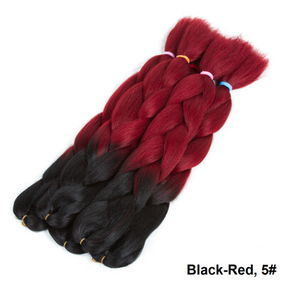 

1-pack 24" Afro Jumbo Braids Hair Extensions High Temperature Kanekalon Synthetic Fiber Crochet Braiding Hair Gifts for Bl