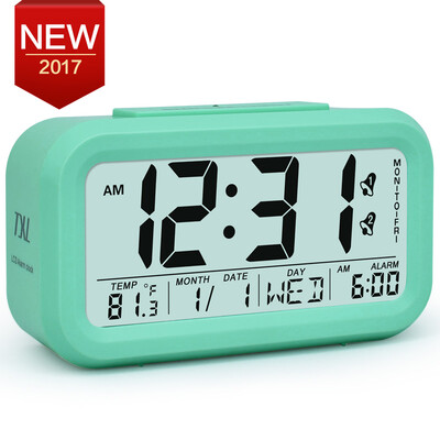 

Large Digital Alarm Clock LCD Student Bedroom Electronic Clock Snooze Sensor Kids Table Clock School Product Night Light 2 Alarm