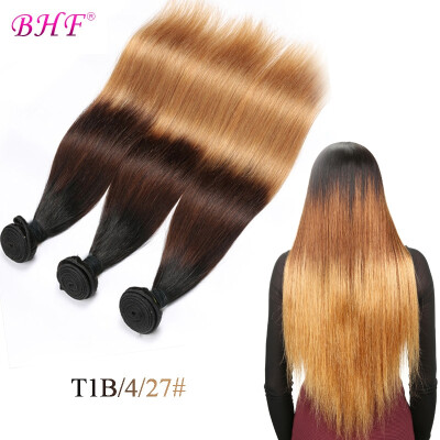 

Ombre Hair Extensions 8A BHF Ombre Brazilian Hair T1B/4/27 Bundle Soft Brazilian Virgin Hair Straight Nice Ombre Human Hair