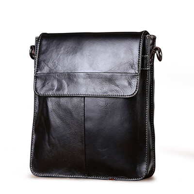 

Leather small single shoulder slope bag male baotou layer cowhide vintage backpack9952