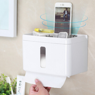 

Bathroom Toilet Shelf Free Punch Large Multifunction Bathroom Tissue Box Waterproof Toilet Towel Holder