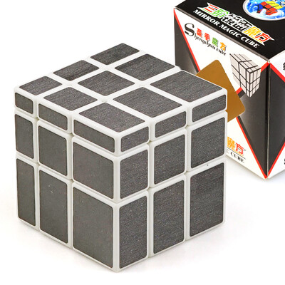 

Holy hand three-stage brushed gray mirror Rubiks cube shaped 3rd-order cube puzzle decompression toy smooth competition racing send tutorial brushed gray white