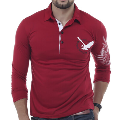 

T-Shirt Men 2017 Brand Male Long Sleeve Solid Eagle Printing T-Shirts Mens Casual Mens Slim Slim Tee Tops XXL