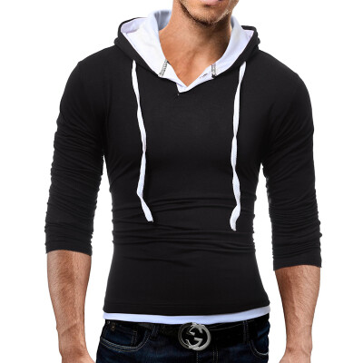 

Male 2017 Brand Long Sleeve Soild Color Cotton T Shirt V-Neck Slim Men T-Shirt Tops Fashion Mens Tee Shirt T Shirts 3XL