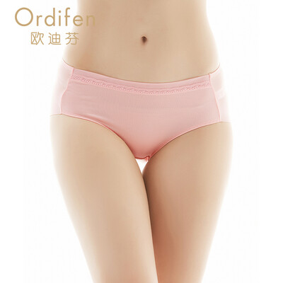 

Ou Difen womens underwear fashion seams seamless mesh folding womens underwear sexy pants XK6203 water with purple