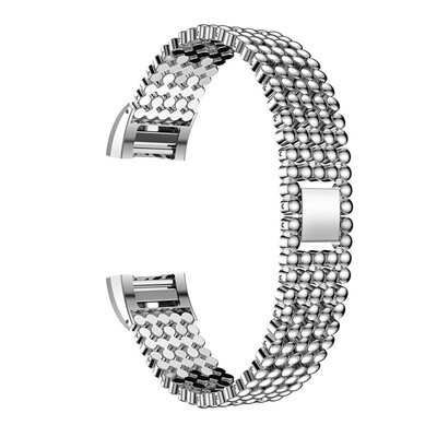 

ECSEM Replacement Metal Strap for Watch Band with Staninless Steel Bead Wearable Wrisband Bracelet