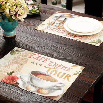 

A Ting Polyester Placemats Cafe Creme Tour 13x18 Set of 2