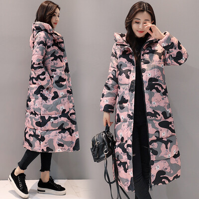 

2017 winter new Korean version of the self-cultivation camouflage in the long paragraph women's cotton cotton jacket jacket