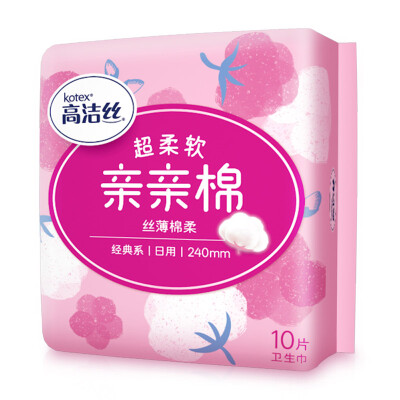 

Coca-Cola Kotex kiss cotton sanitary napkin daily 240mm18 2 package classic cotton soft silk thin series soft upgrade