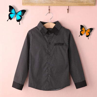 

Autumn Kids Boys Formal Shirt Plain Long Sleeved Casual Cotton Party Shirts