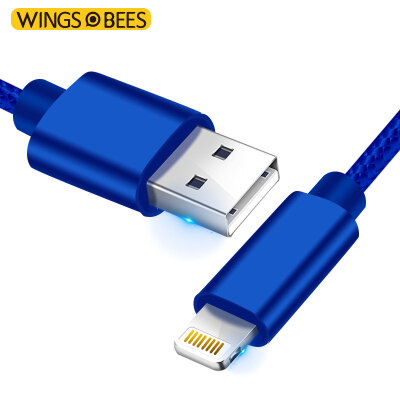 

Bee wing apple 6 / 6S / 7 data line braided wire 1 m sky blue mobile phone charger line power cord support iphone5 / 5s / 7P / SE / ipad air mini