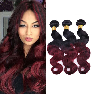 

7A Ombre Brazilian Virgin Human Hair Wave Bundles Brazilian Virgin Hair Body Wave 3 Bundles Brazilian ombre Body Wave 1B/99J