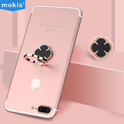 

Mokis mokis Lucky Clover cell phone bracket metal ring buckle bracket lazy stent desktop bracket phone tablet universal bracket black