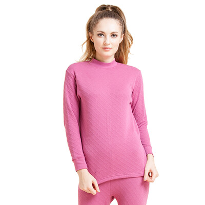 

Red bean underwear ladies autumn clothes long pants soft cotton high collar thick air layer warm suit 204 pomegranate red 16085
