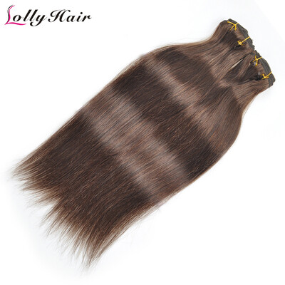 

Peruvian Hair Fashion Clip In Human Hair Extension 7Pieces/Set Peruvian Silky Straight Hair Color #2 Full Head Sets 75g Ship Free