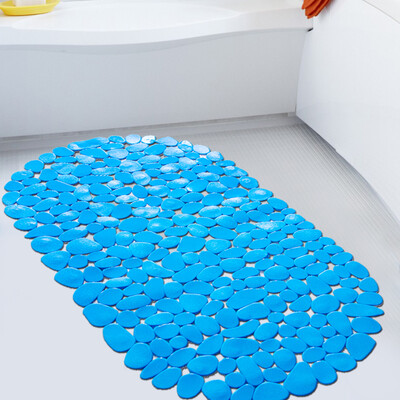 

Li home bathroom PVC mat non-slip simple&durable mat solid color stone blue 36 68cm