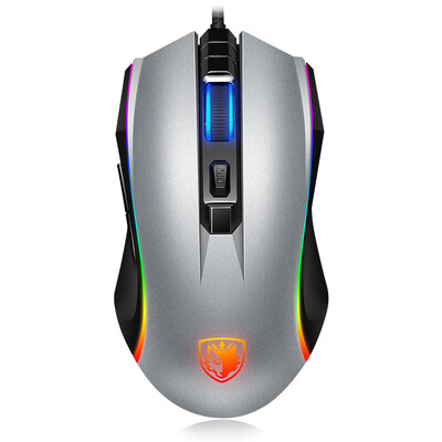 

-Benz (Sades) Оптический кабель RGB макро фантом мышь (серый металлик) лол компьютер USB игровой периферии мышь макропрограммирование курица Je мыши выживание Royale