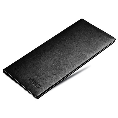 

Bopai long wallet mens ultra-thin wallet suede leather business casual fine lines tide black 715-006851