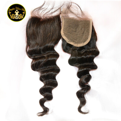 

Best Quality Grade 8A Brazilian Virgin Hair Closure Loose Wave Swiss Lace Closure Bleached Knots With Baby Hair