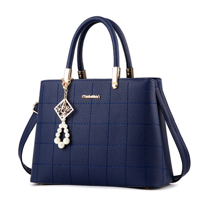 

Women's Handbag Classic Elegant Solid Color Plaid Embossed Bag