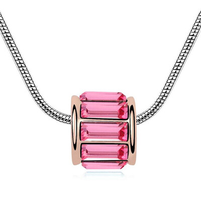 

Austrian Crystal Beads Necklaces For Women Rose Gold Color Pendants High Quality Rhinestone Snake Chain 10779