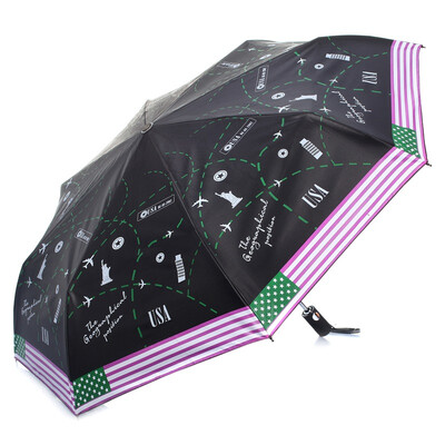 

Jingdong supermarket] paradise umbrella travel around the world satin black three fold from the sunny umbrella 33180E black violet