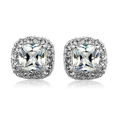 

Yoursfs® 18K White Gold Plated 1.5ct Simulated Diamond Classical Earrings Use Austrian Crystal Fashion Jewelry