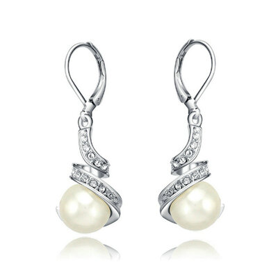 

Yoursfs® 18K White Gold Plated Charming Pearl Earring Use Clear Pearl Fahion Jewelry