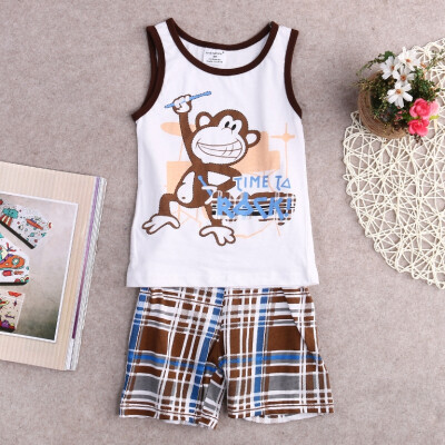 

Toddler Kids Baby Boys Summer Outfits T-shirt Tank Tops+Pants 2pcs Clothes Set