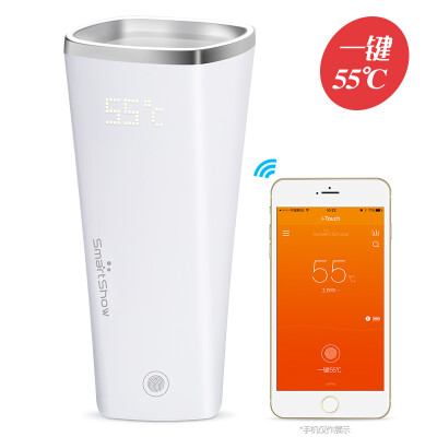 

Zhihui show SmartShow smart cup a key 55 degrees stainless steel vacuum flask 12h constant temperature business gifts i-Touch white