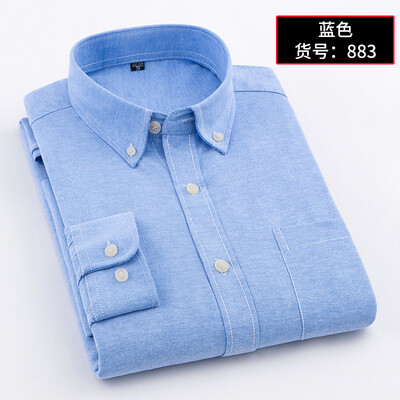 

Casual Men Long Sleeve Shirt Spring Silm Fit Oxford Textile Solid Color