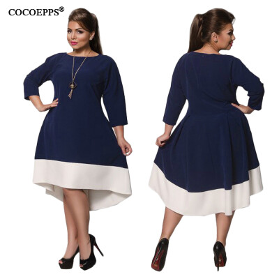 

COCOEPPS  Large Size Female dresses New 2017 Autumn Patchwork Dress winter plus size women clothing Elegant Evening Vestidos