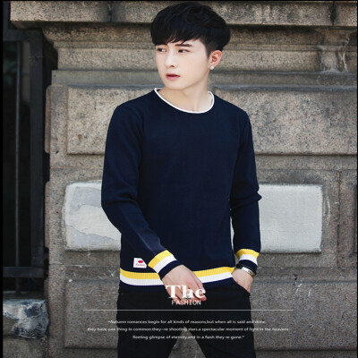 

2017 new sweater knit sweater trend of men's all-match male students dressed youth t-shirt