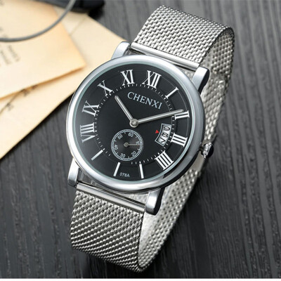 

CHENXI Brand Luxury Design Men Quartz Watches Casual Calendar Wrist Watches Mesh Band Watches Male Gift Clock