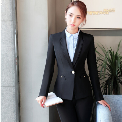 

Plus Size  Autumn Winter Formal Jackets Coat For Ladies Office Work Wear Outwear Blazers Female Tops Clothes Dark Blue