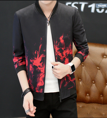 

Casual MenS Jacket Print Simple Zipper Youth Jacket Men Coats Winter Male Outerwear Autumn Overcoat Khaki