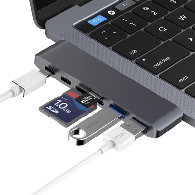 

BIAZE Type-c docking dock USB hub HUB splitter TF SD card reader for the new Apple MacBook Pro13 inch 15 inch dedicated R9-deep gray
