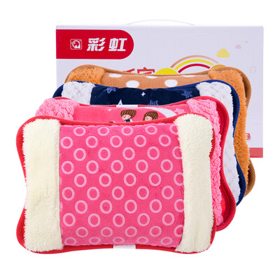 

Rainbow hand warmers double inserts plush electric hot water bottle rechargeable warm treasure has been injected water heating water bag