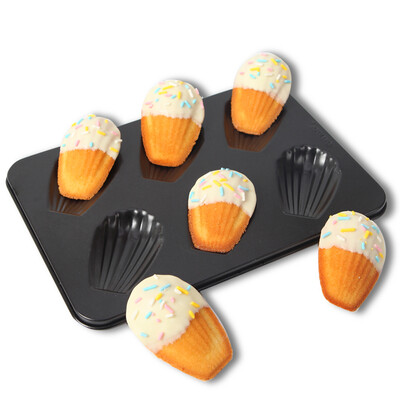 

Jingdong Supermarket Cooking Chef CHEF MADE Baking Mold 6-cup Maxlin Shell Cake Non-stick Baking Oven Black WK9028
