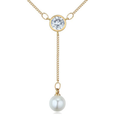 

Классические перманентные сердца и стрелы CZ Pendant Necklace для женщин Кубические циркониевые имитационные жемчужные модные украшения. * 25768