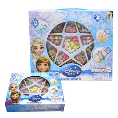 

Chicco Chicco Zhigao Дисней Замороженный Princess DIY ручной работы бисерные украшения пастель играть дома игрушки девушка подарки D-6174