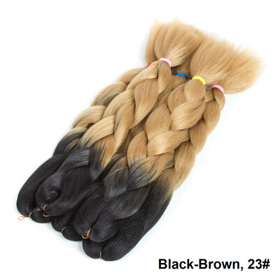 

1-pack 24 "Afro Jumbo Braids Наращивание волос Высокая температура Kanekalon Синтетическое волокно Вязание крючком для волос Подар