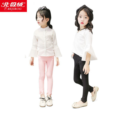 

Arctic cashmere children's trousers 2017 autumn and winter girls pants outside wear base Korean children's clothing casual pants pink 120