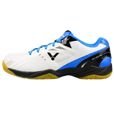 

WACKER Victor Victory Badminton Shoes SHA-170AF Men&39s & Men&39s Leather Anti-slip Breathable Shoes 44 yards White Blue
