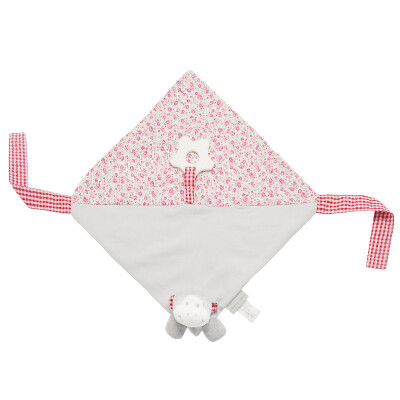 

Mae Lennon Bei pacify towel bibs gray floral elves monkey